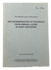 Age Determination of Mammals from Annual Layers in Teeth and Bones